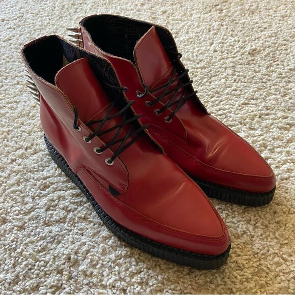 Undeground Red Boots Made in England Size 11 - Picture 3 of 11